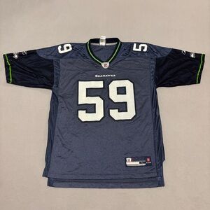 Seattle Seahawks Aaron Curry #59 Jersey Reebok Mens Large Blue NFL Football